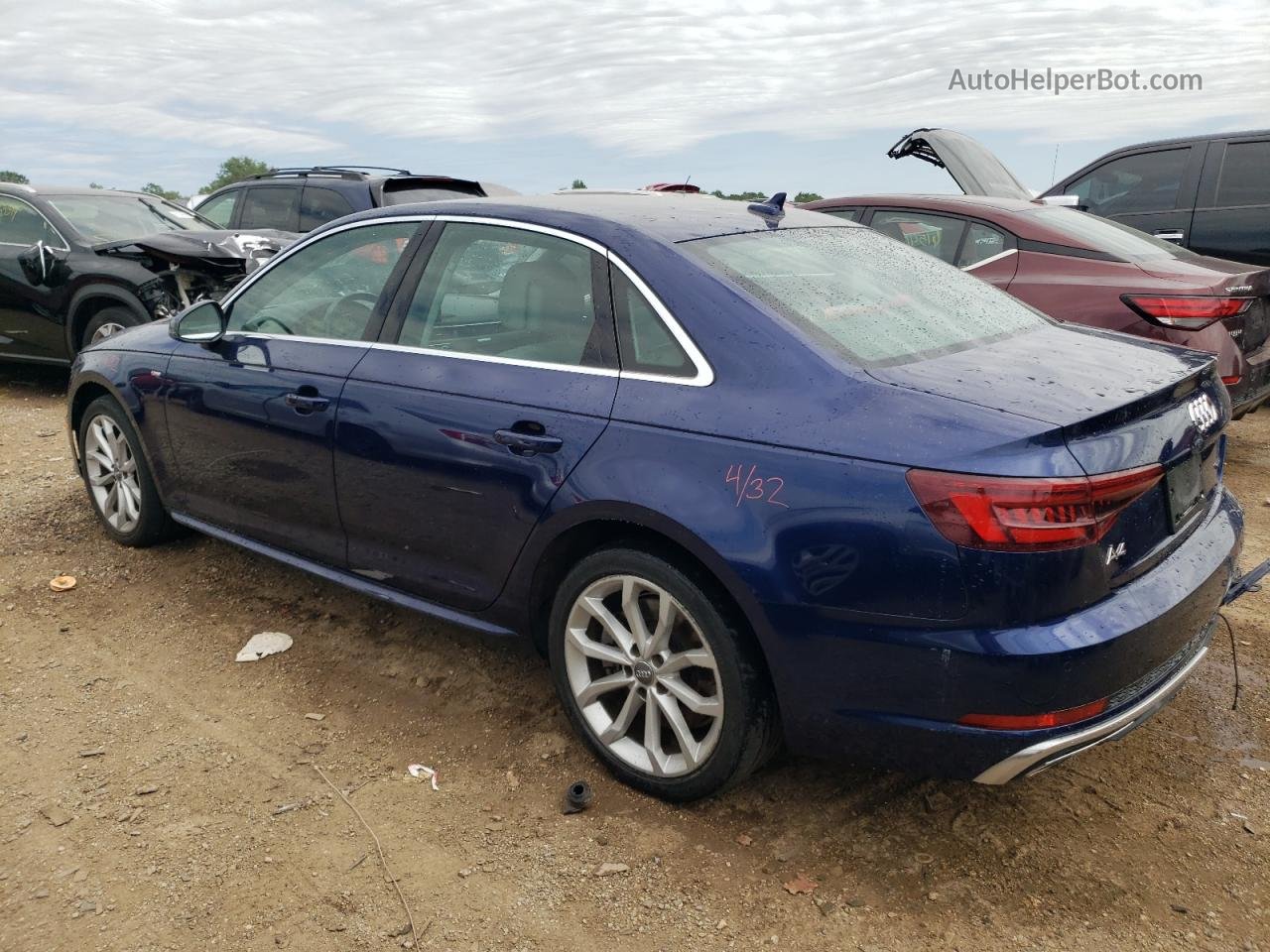 2019 Audi A4 Premium Plus Blue vin: WAUENAF41KN019778
