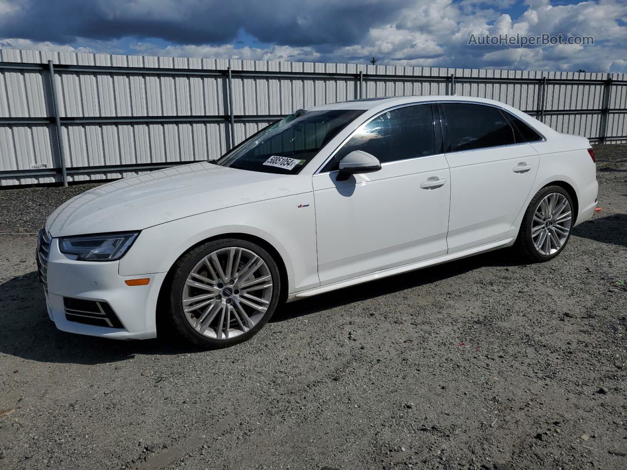 2017 Audi A4 Premium Plus White vin: WAUENAF42HN002819