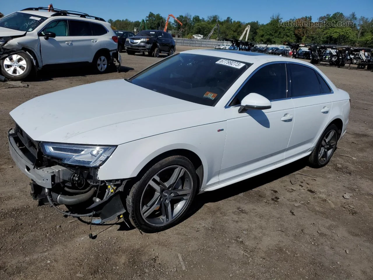 2017 Audi A4 Premium Plus White vin: WAUENAF42HN024528