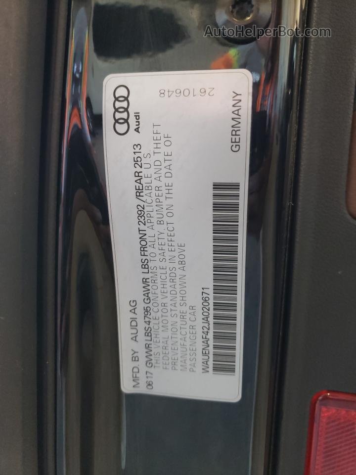 2018 Audi A4 Premium Plus Black vin: WAUENAF42JA020671