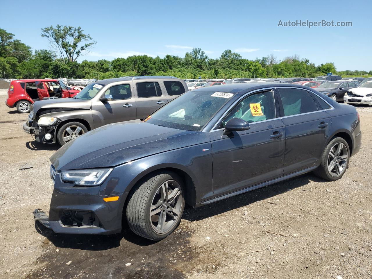 2018 Audi A4 Premium Plus Угольный vin: WAUENAF42JA052648