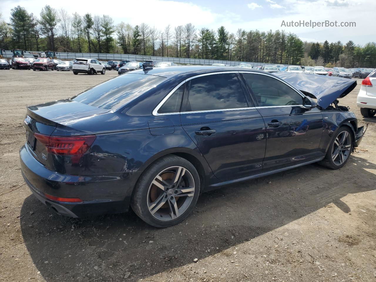 2018 Audi A4 Premium Plus Blue vin: WAUENAF42JA188228