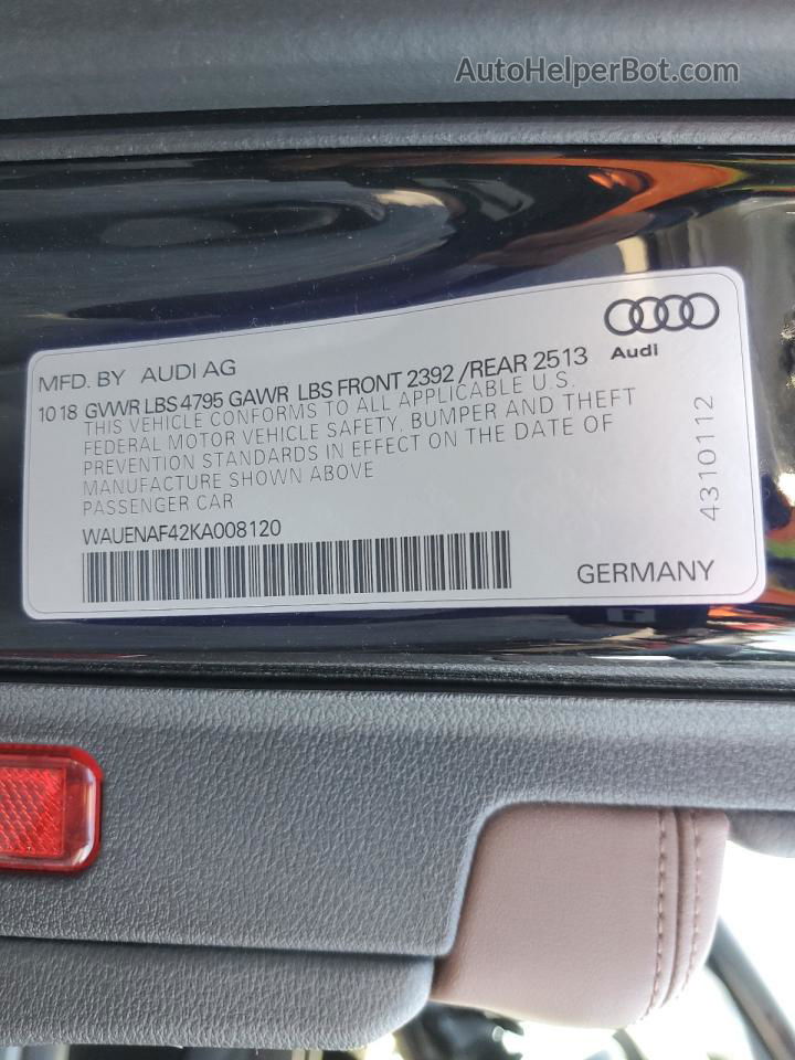 2019 Audi A4 Premium Plus Black vin: WAUENAF42KA008120