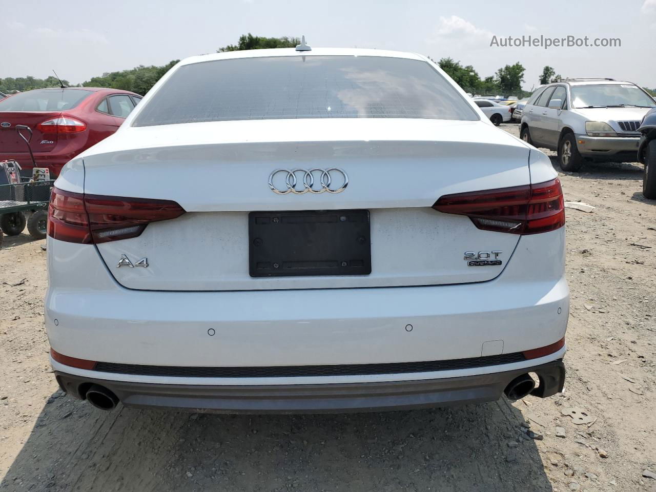 2018 Audi A4 Premium Plus White vin: WAUENAF43JA174905