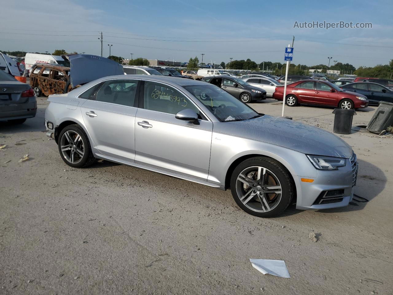 2018 Audi A4 Premium Plus Gray vin: WAUENAF43JA180882