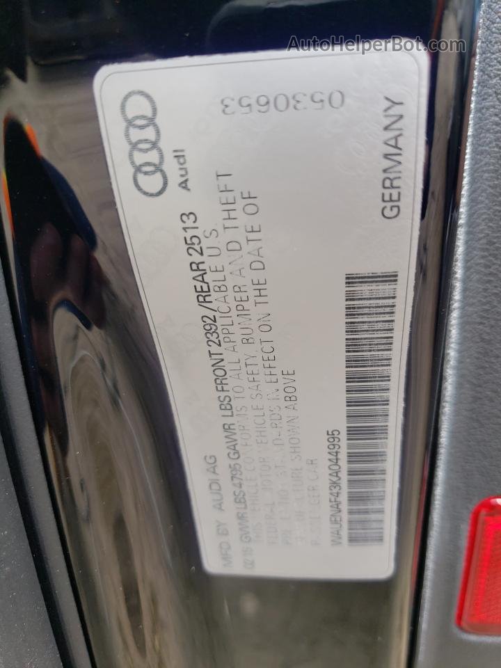 2019 Audi A4 Premium Plus Black vin: WAUENAF43KA044995