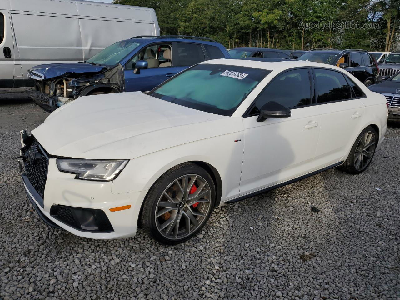 2019 Audi A4 Premium Plus White vin: WAUENAF43KA079987