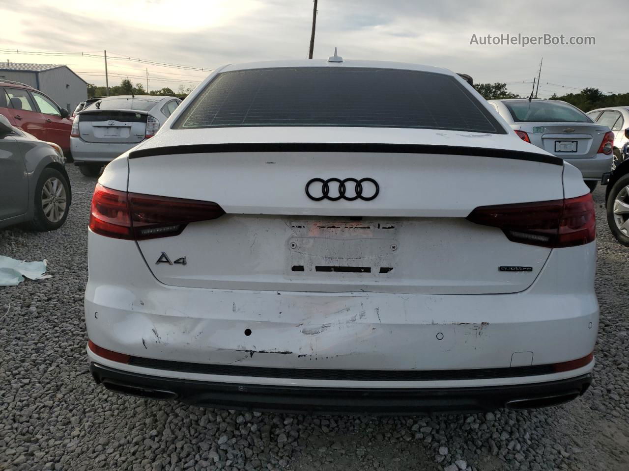 2019 Audi A4 Premium Plus White vin: WAUENAF43KA079987