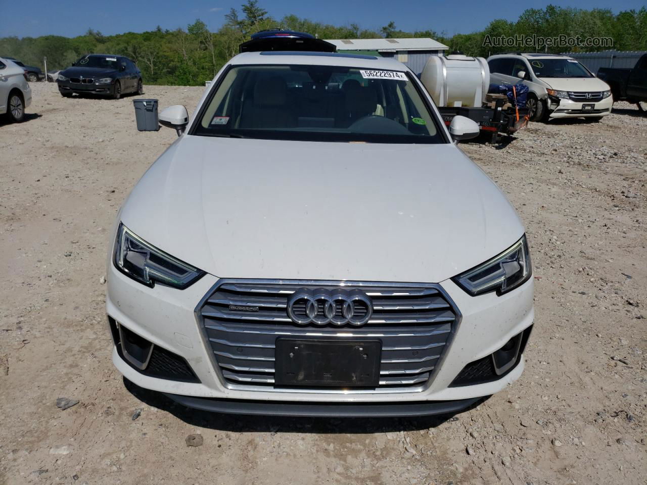 2019 Audi A4 Premium Plus White vin: WAUENAF43KN019359