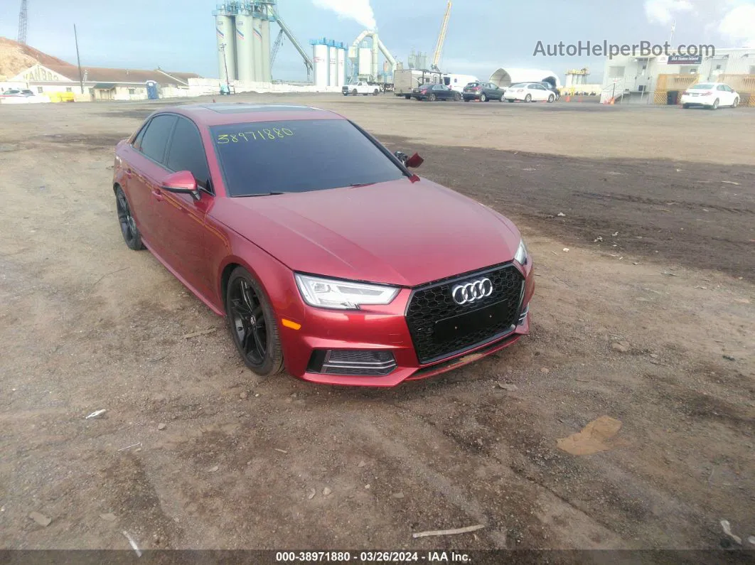 2018 Audi A4 2.0t Premium/2.0t Tech Premium Red vin: WAUENAF44JA026505