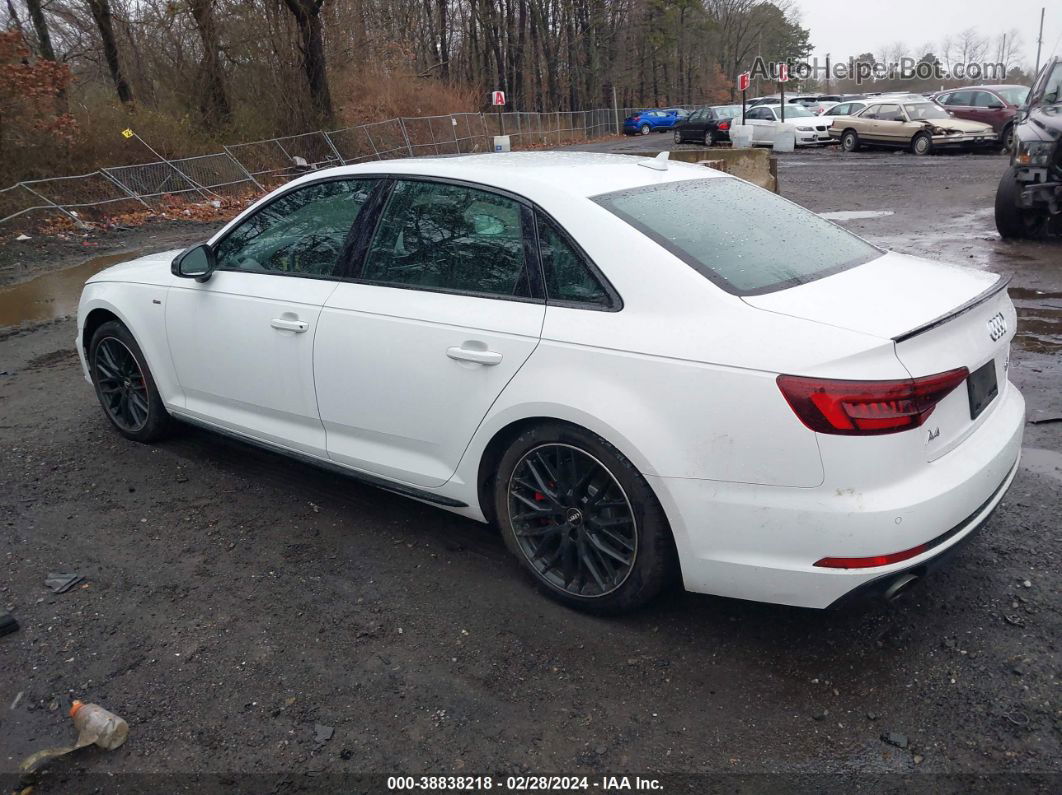 2018 Audi A4 2.0t Premium/2.0t Tech Premium White vin: WAUENAF44JA084341