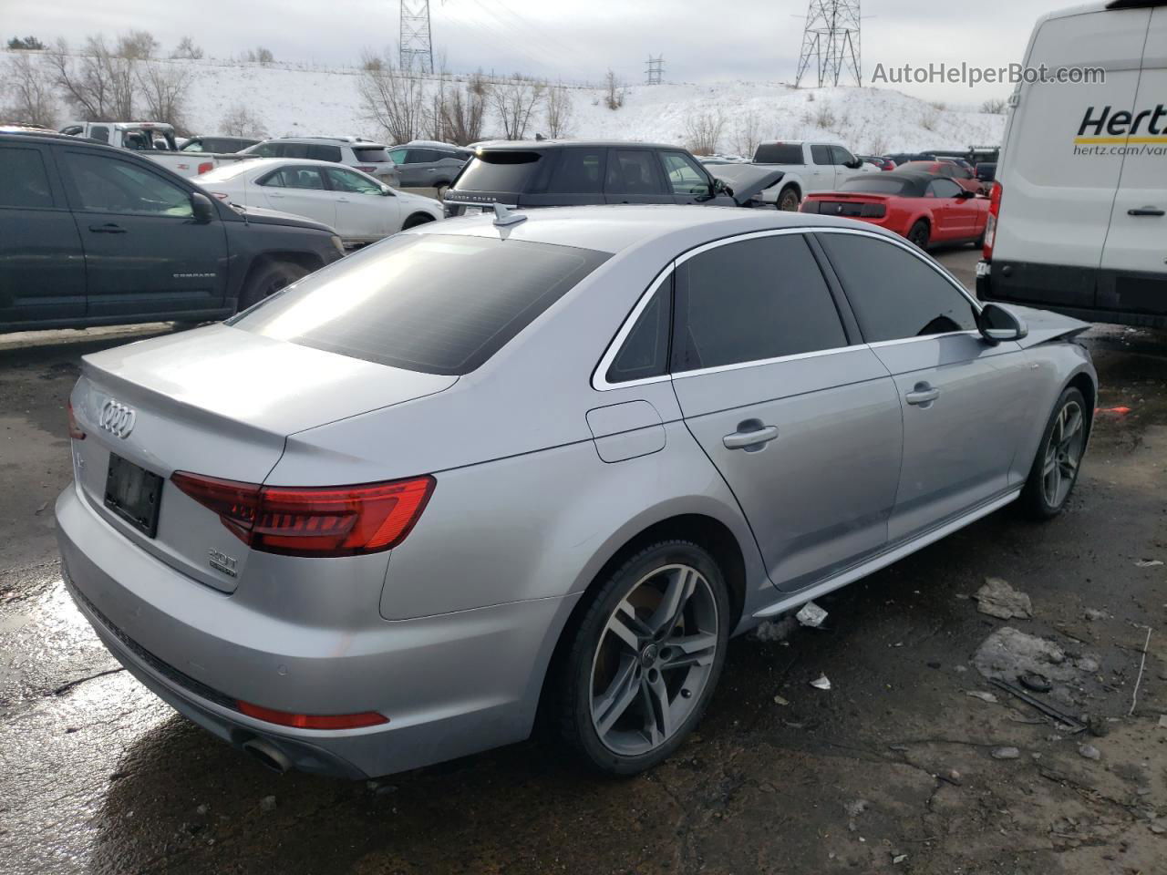 2018 Audi A4 Premium Plus Silver vin: WAUENAF44JA157658