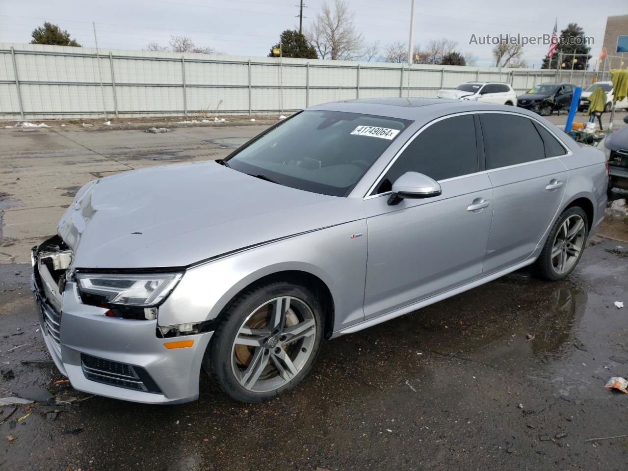 2018 Audi A4 Premium Plus Silver vin: WAUENAF44JA157658