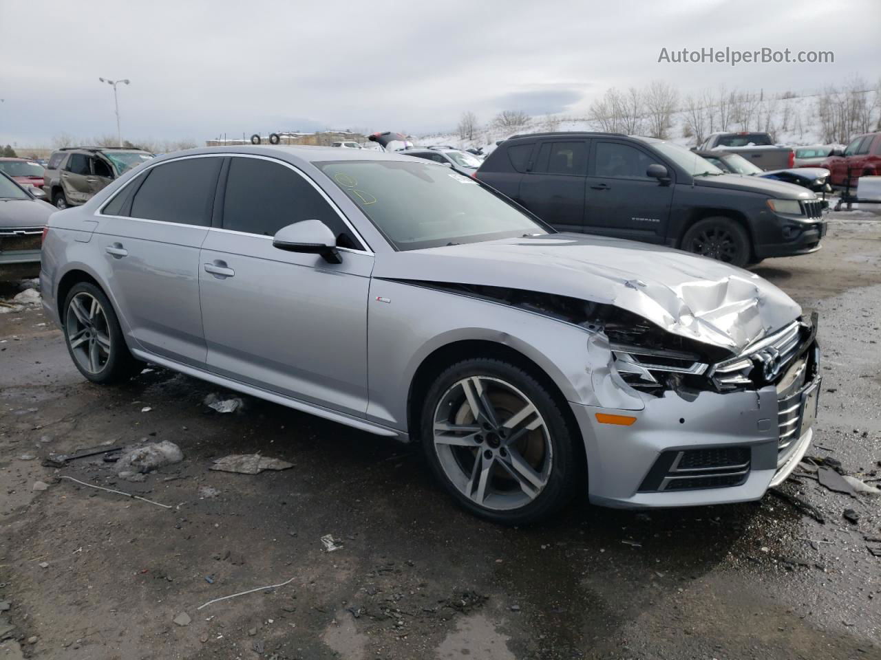 2018 Audi A4 Premium Plus Silver vin: WAUENAF44JA157658