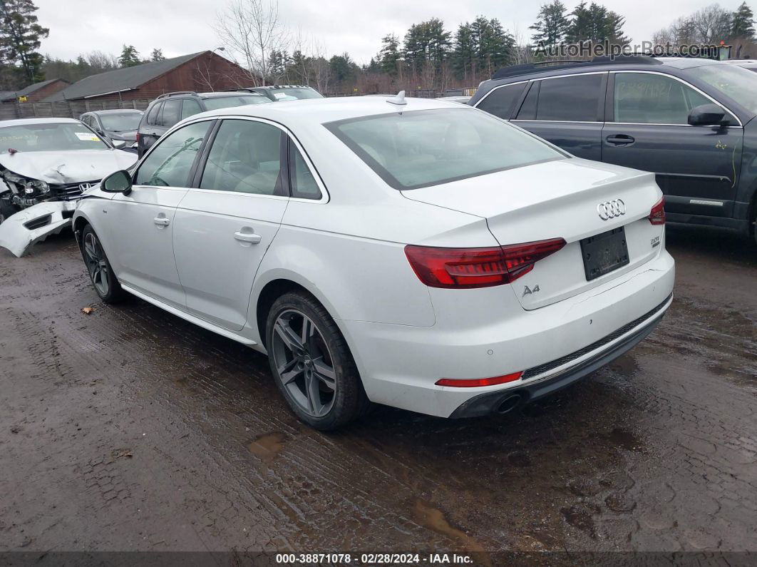 2018 Audi A4 2.0t Premium/2.0t Tech Premium White vin: WAUENAF44JN019949