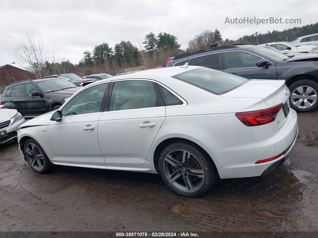 2018 Audi A4 2.0t Premium/2.0t Tech Premium White vin: WAUENAF44JN019949