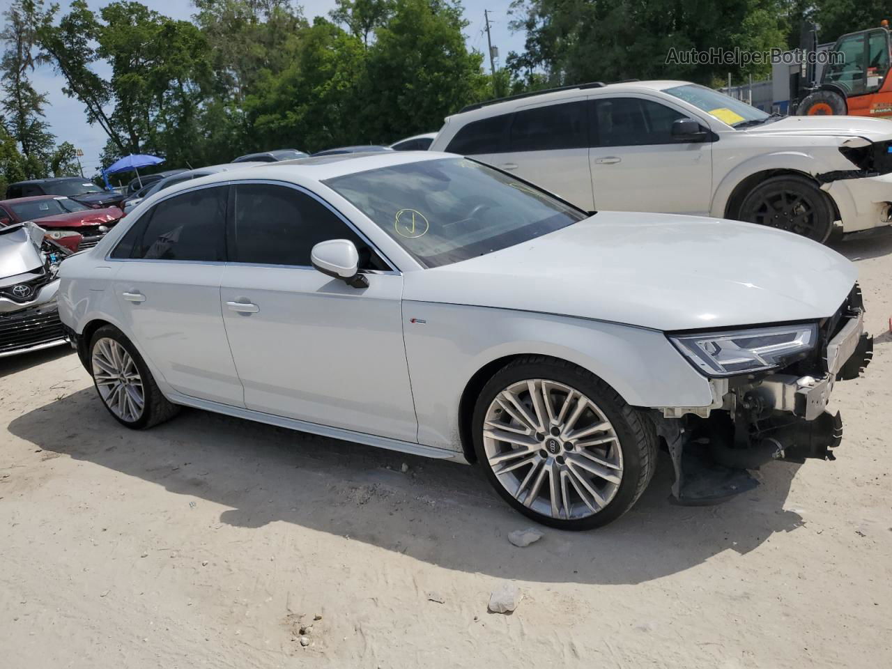 2019 Audi A4 Premium Plus White vin: WAUENAF44KA108140