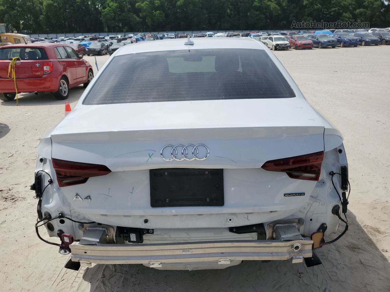 2019 Audi A4 Premium Plus White vin: WAUENAF44KA108140