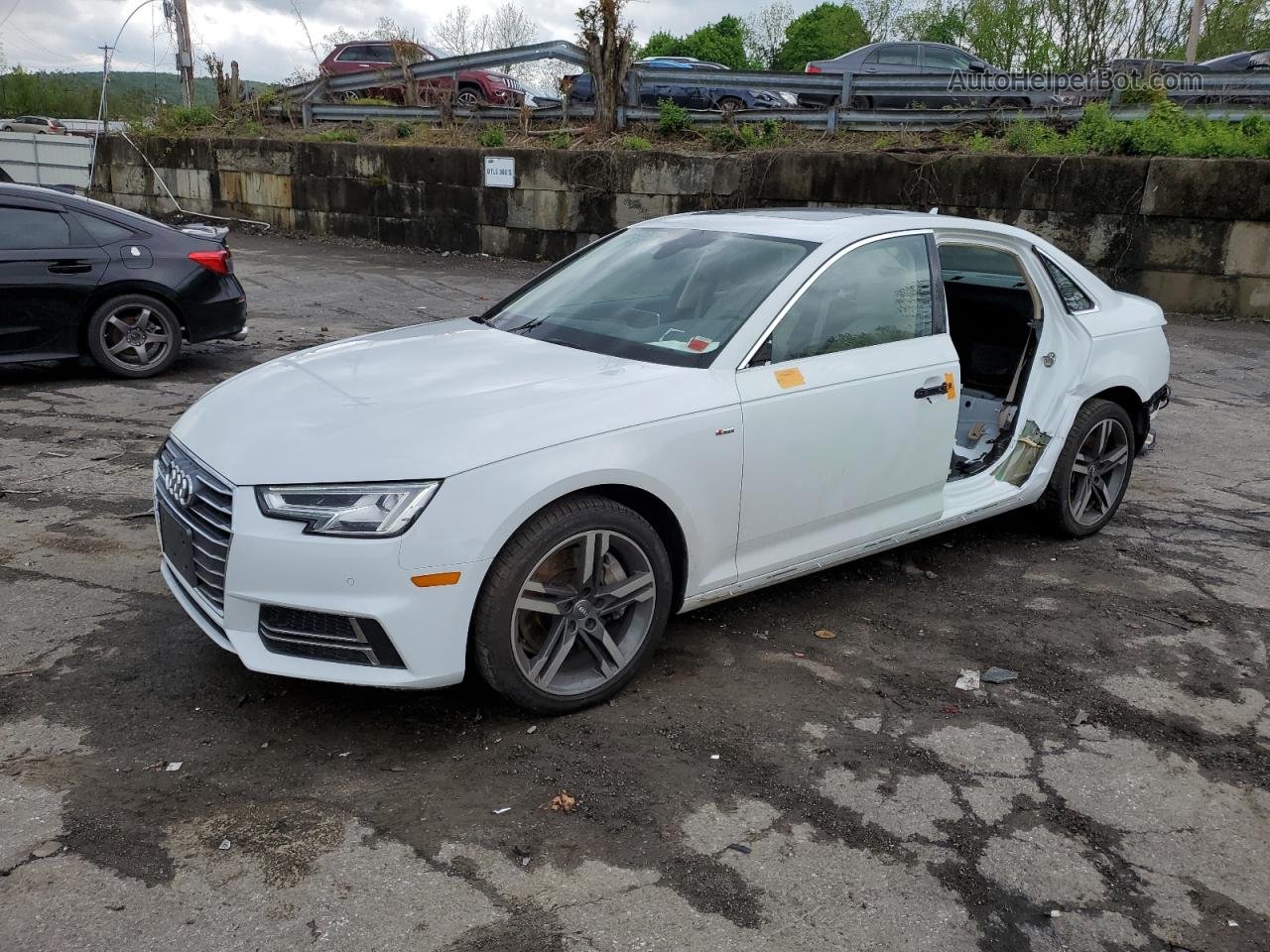 2017 Audi A4 Premium Plus White vin: WAUENAF45HN035149