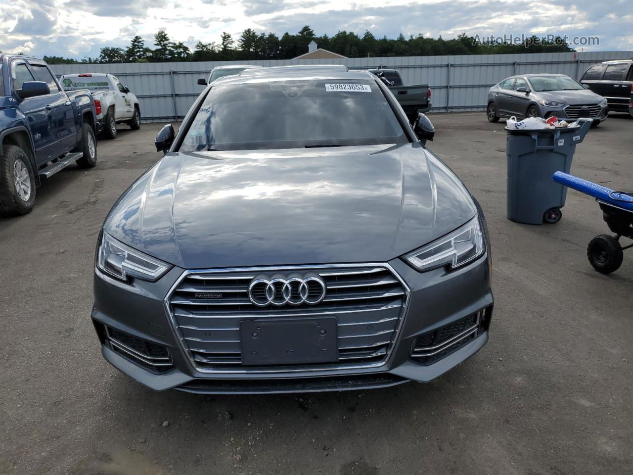 2018 Audi A4 Premium Plus Gray vin: WAUENAF45JA060078