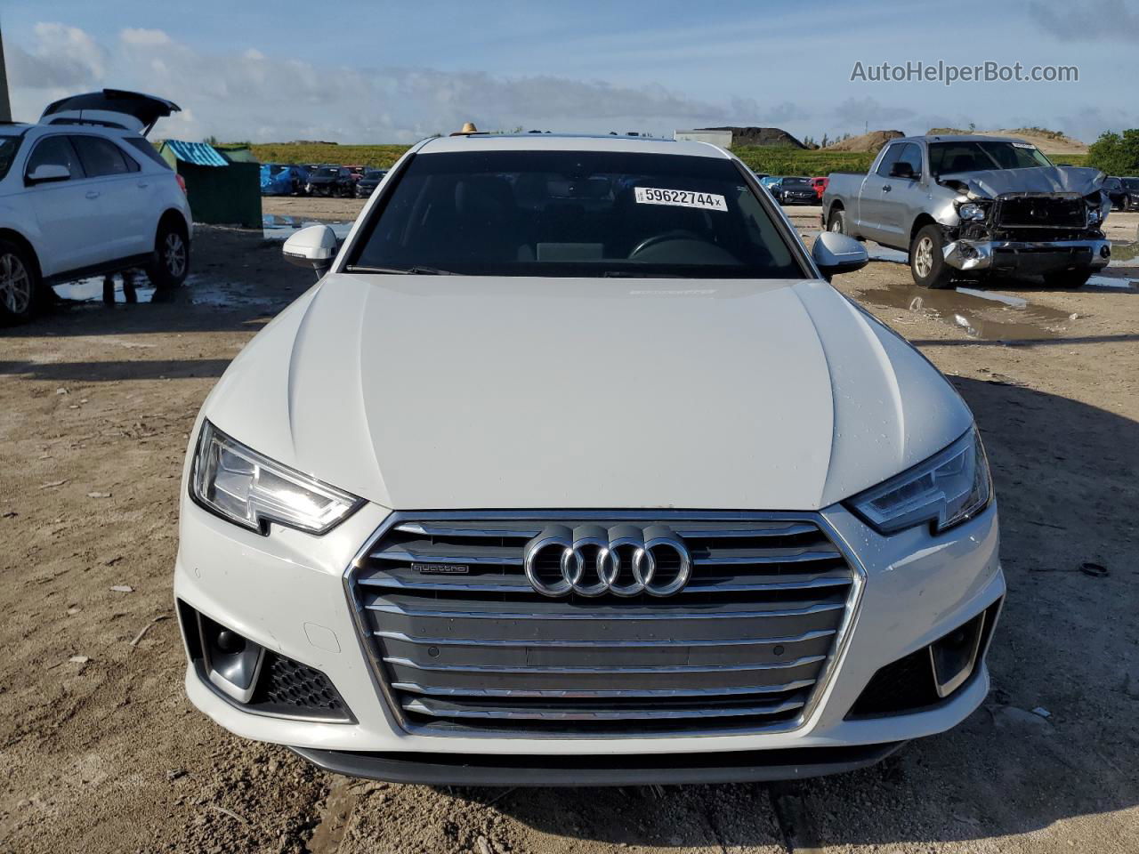 2019 Audi A4 Premium Plus White vin: WAUENAF45KA035425