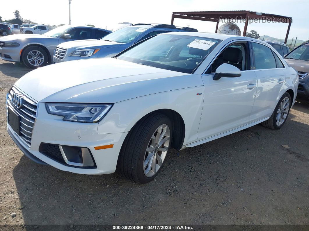 2019 Audi A4 45 Premium White vin: WAUENAF45KA117641