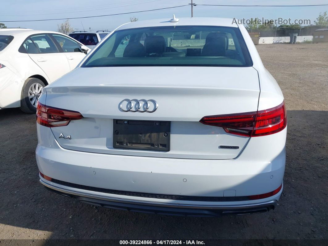 2019 Audi A4 45 Premium White vin: WAUENAF45KA117641