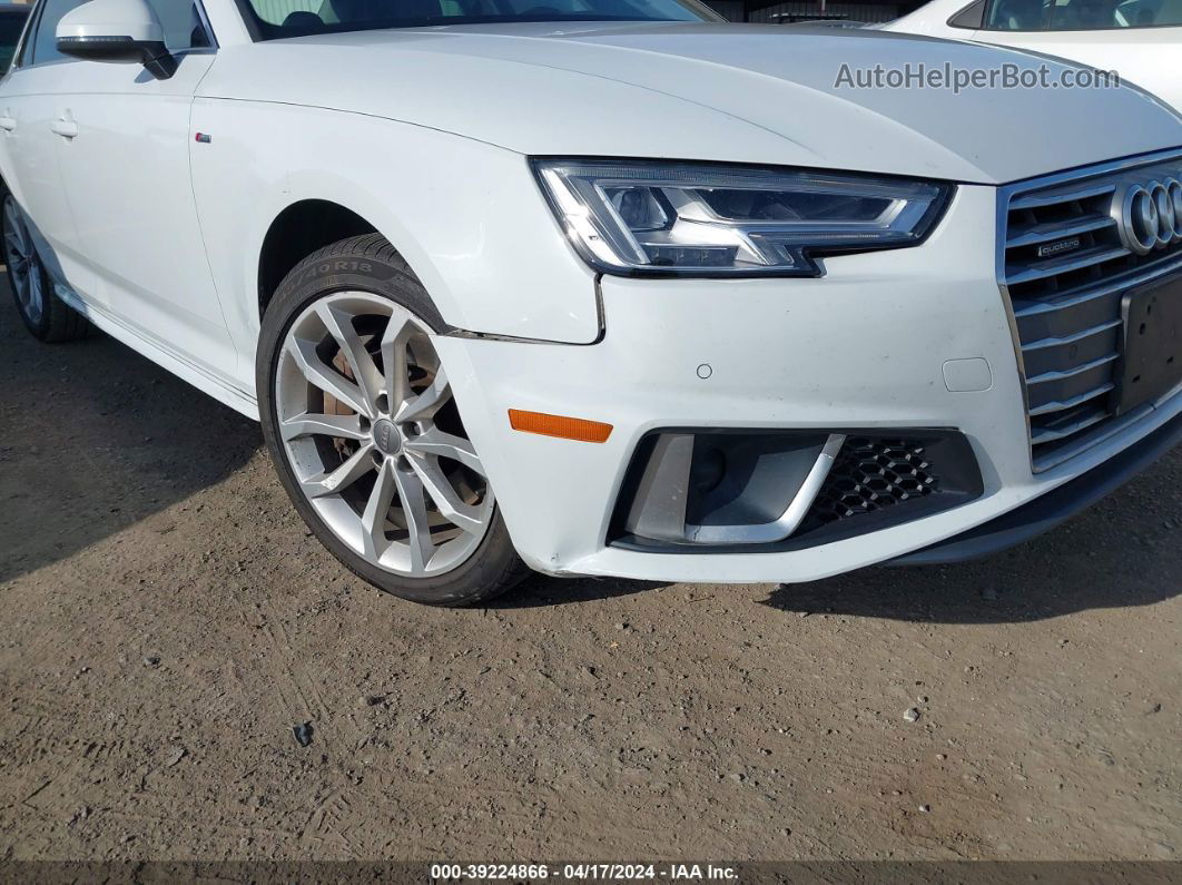 2019 Audi A4 45 Premium White vin: WAUENAF45KA117641