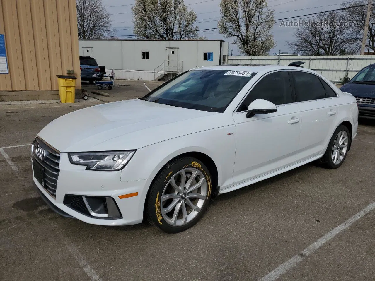 2019 Audi A4 Premium Plus White vin: WAUENAF45KN002756