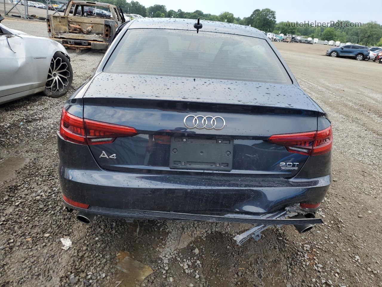 2017 Audi A4 Premium Plus Синий vin: WAUENAF46HN025438