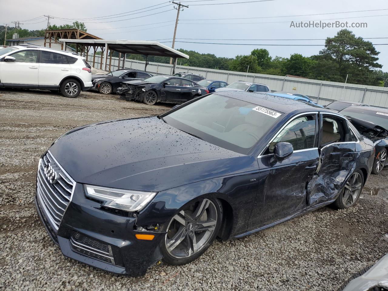 2017 Audi A4 Premium Plus Blue vin: WAUENAF46HN025438