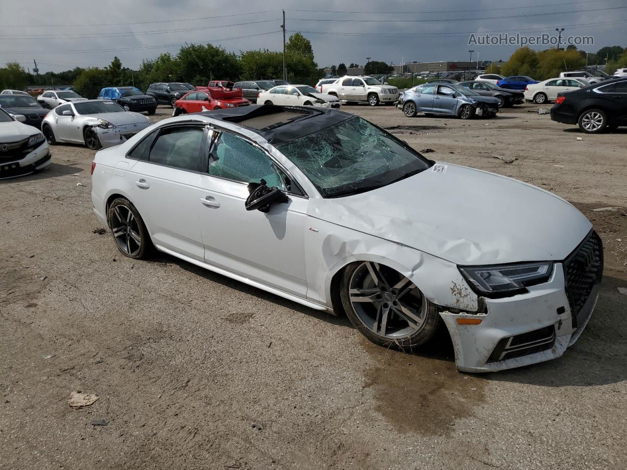 2017 Audi A4 Premium Plus White vin: WAUENAF46HN048475