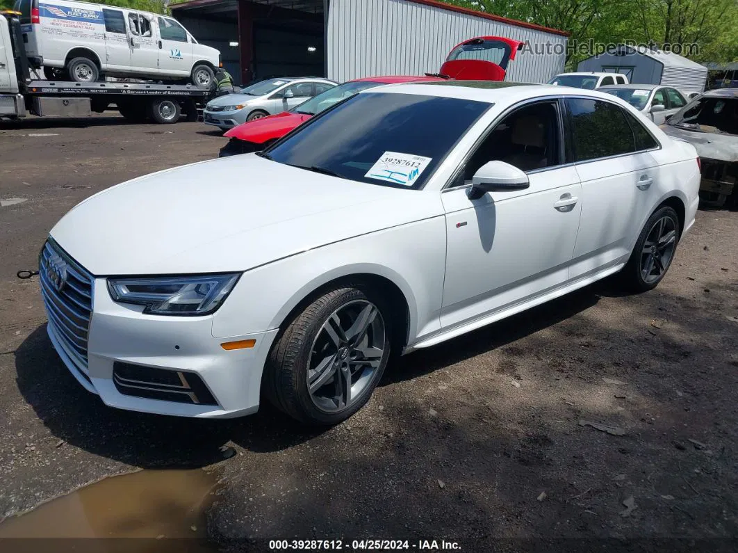 2017 Audi A4 2.0t Premium White vin: WAUENAF46HN065387