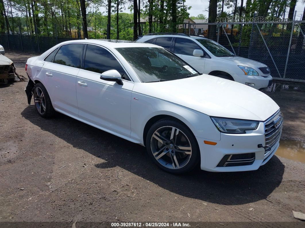 2017 Audi A4 2.0t Premium White vin: WAUENAF46HN065387