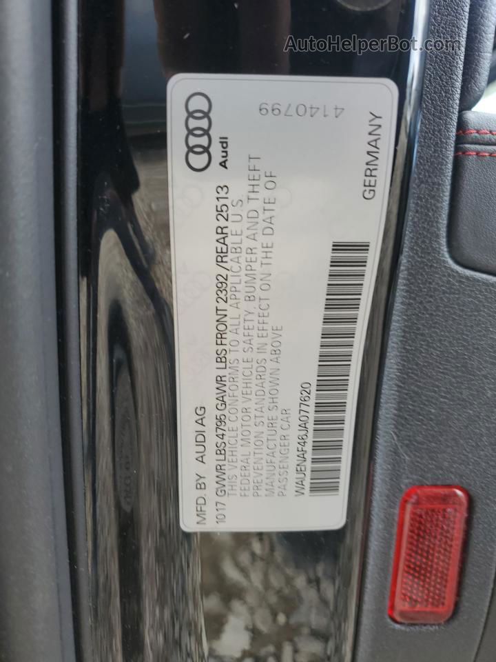 2018 Audi A4 Premium Plus Black vin: WAUENAF46JA077620