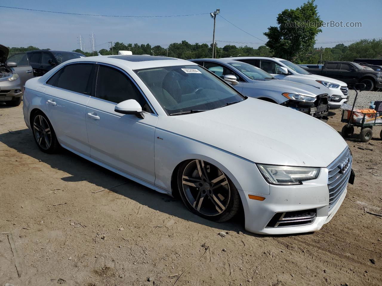 2018 Audi A4 Premium Plus White vin: WAUENAF46JN016583