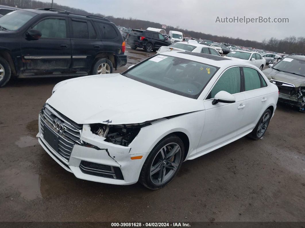 2018 Audi A4 2.0t Premium/2.0t Tech Premium White vin: WAUENAF46JN019399