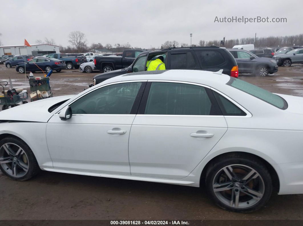 2018 Audi A4 2.0t Premium/2.0t Tech Premium White vin: WAUENAF46JN019399