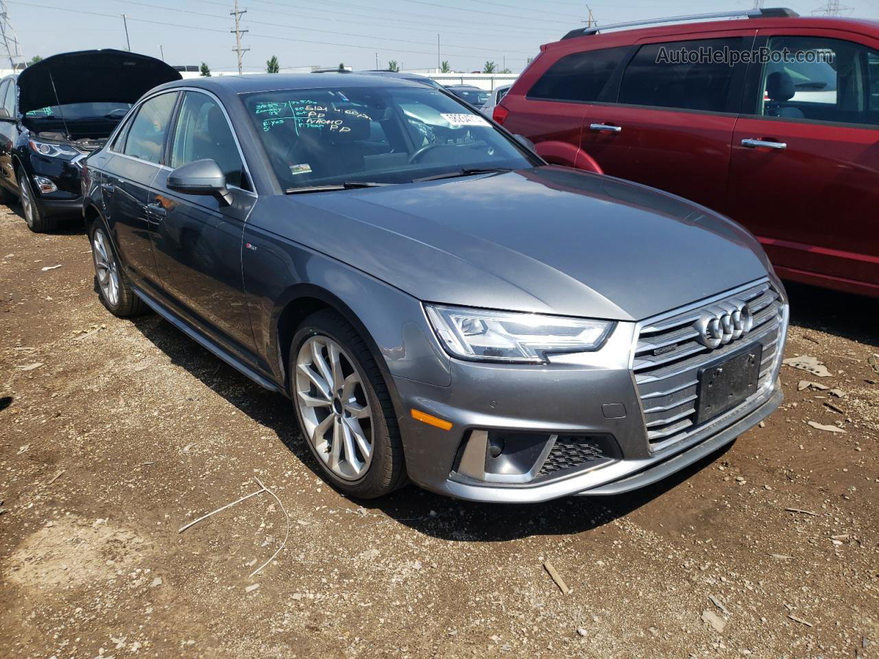 2019 Audi A4 Premium Plus Gray vin: WAUENAF46KA049186