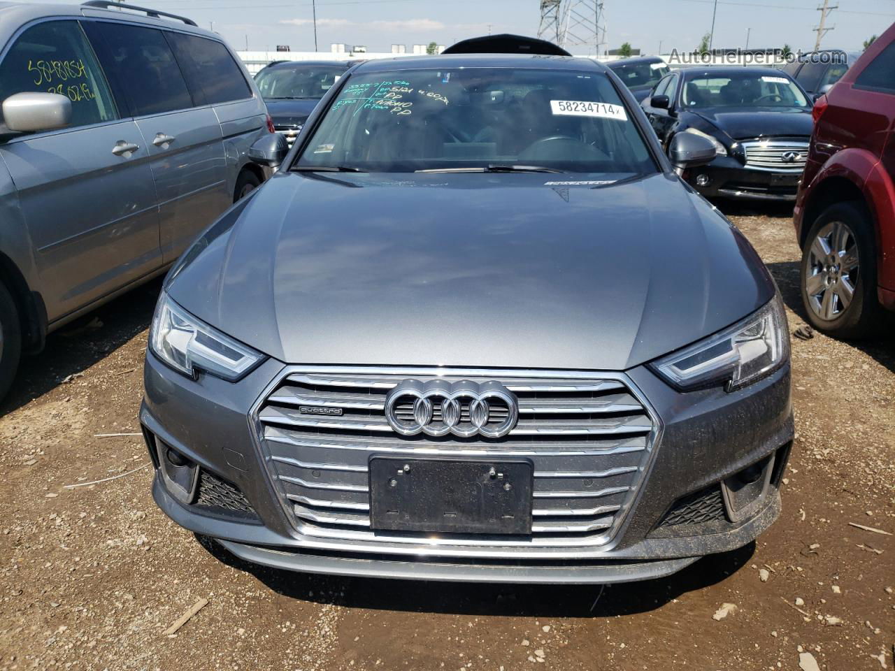 2019 Audi A4 Premium Plus Gray vin: WAUENAF46KA049186