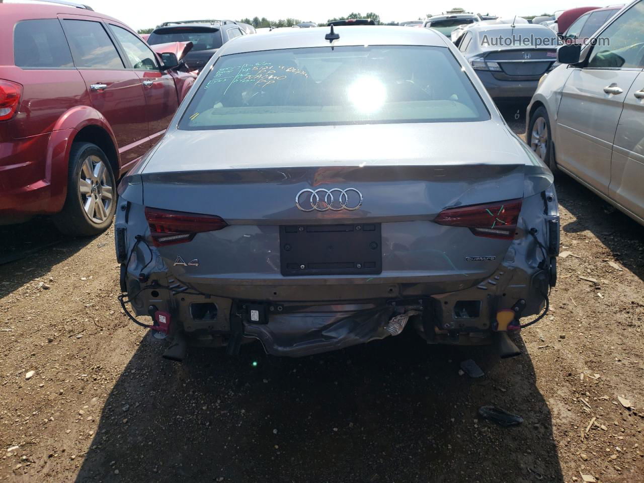 2019 Audi A4 Premium Plus Gray vin: WAUENAF46KA049186