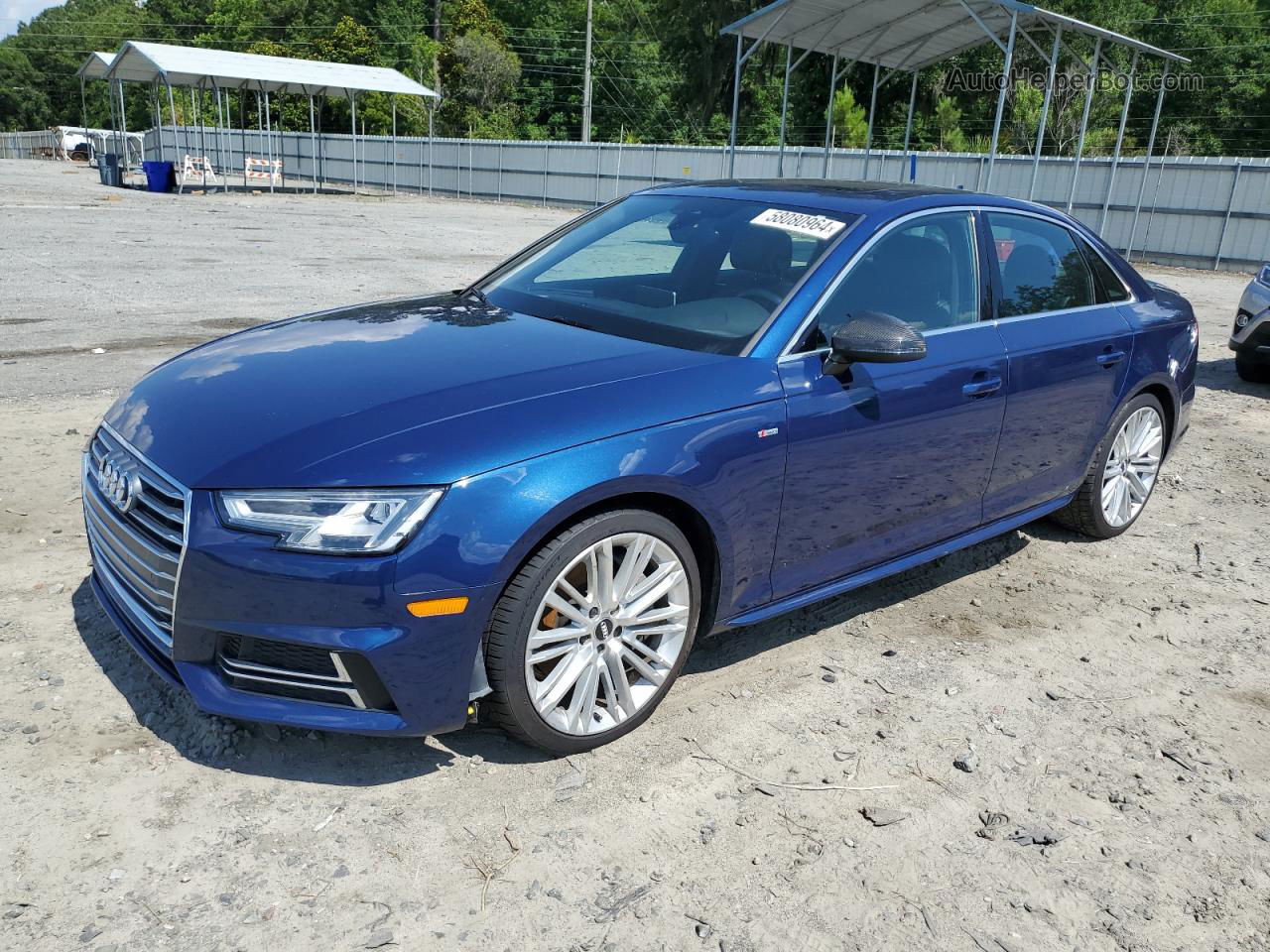 2017 Audi A4 Premium Plus Blue vin: WAUENAF47HA027139