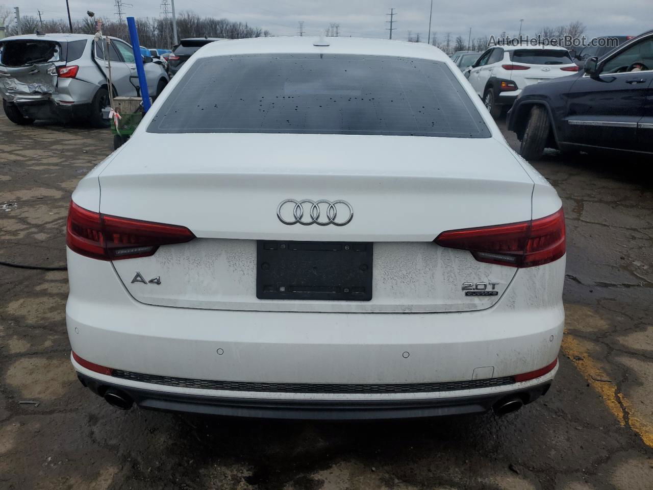 2017 Audi A4 Premium Plus White vin: WAUENAF47HN006266