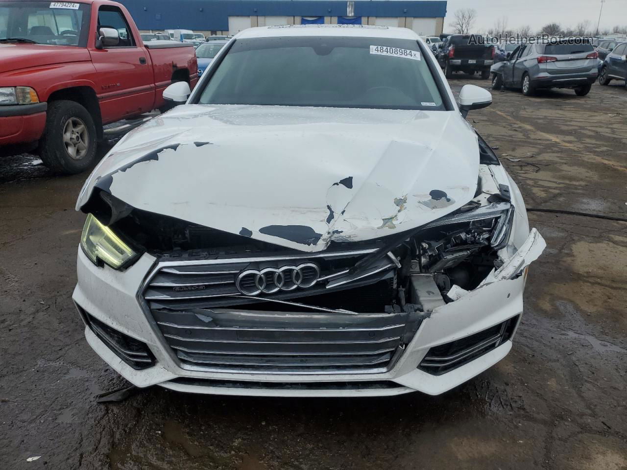 2017 Audi A4 Premium Plus White vin: WAUENAF47HN006266