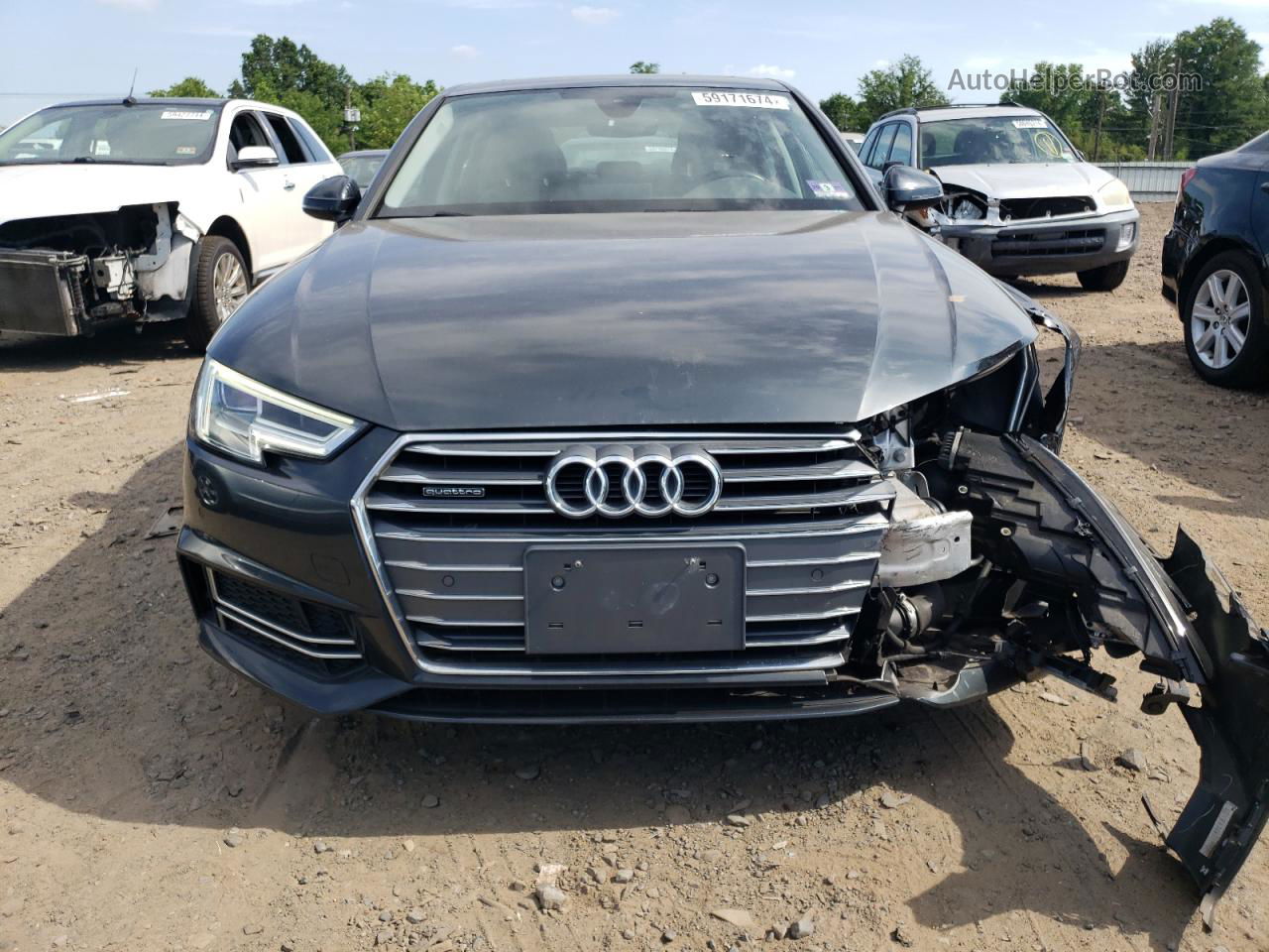 2017 Audi A4 Premium Plus Gray vin: WAUENAF47HN048128