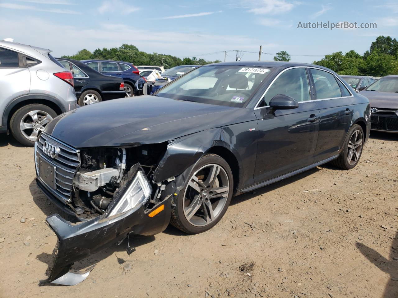 2017 Audi A4 Premium Plus Gray vin: WAUENAF47HN048128