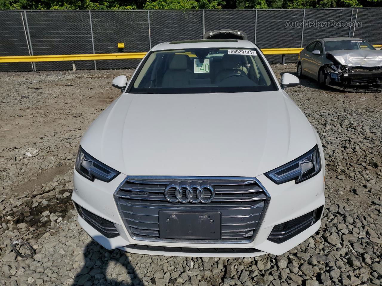 2018 Audi A4 Premium Plus White vin: WAUENAF47JA085127