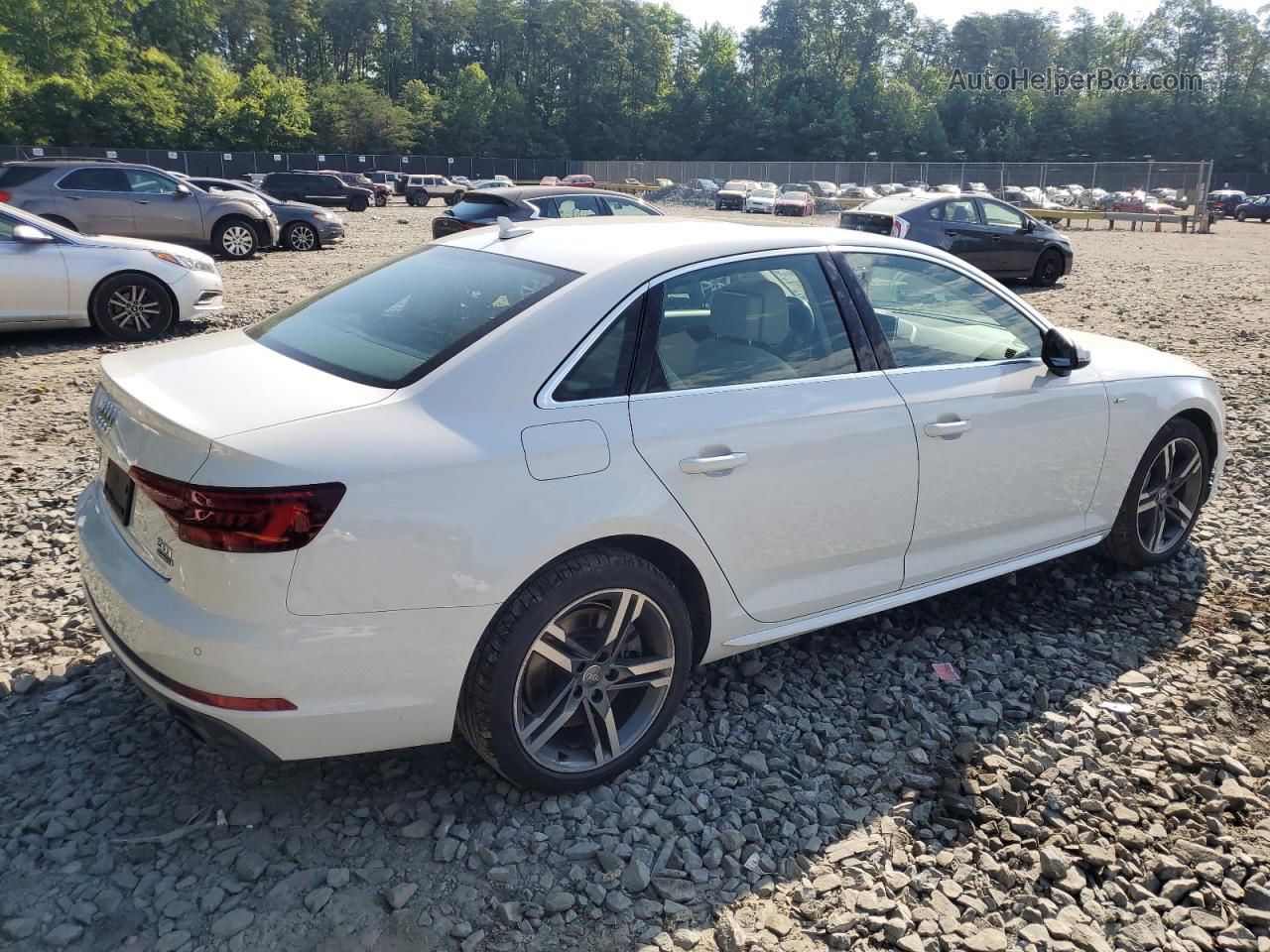 2018 Audi A4 Premium Plus White vin: WAUENAF47JA085127