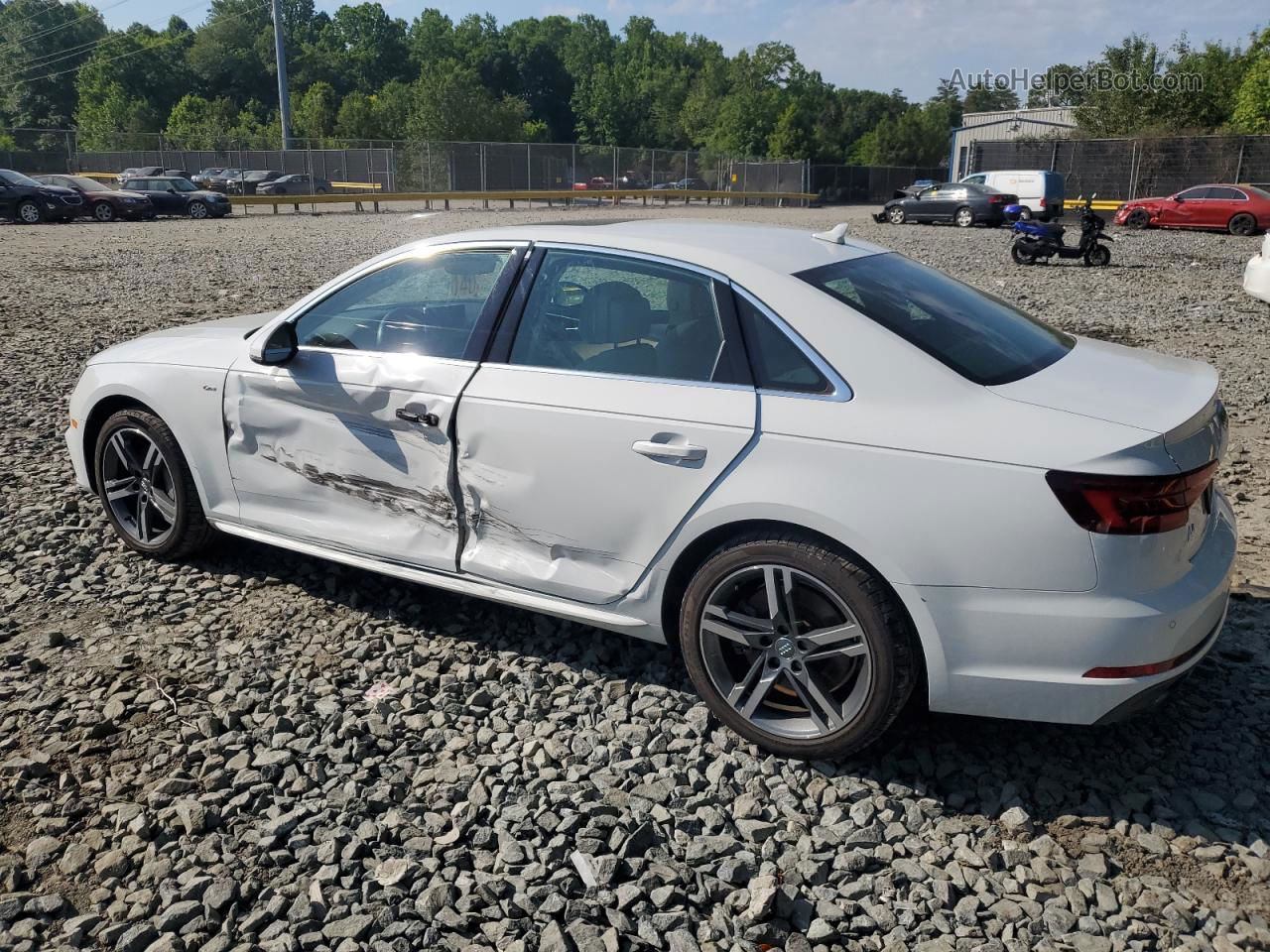 2018 Audi A4 Premium Plus White vin: WAUENAF47JA085127