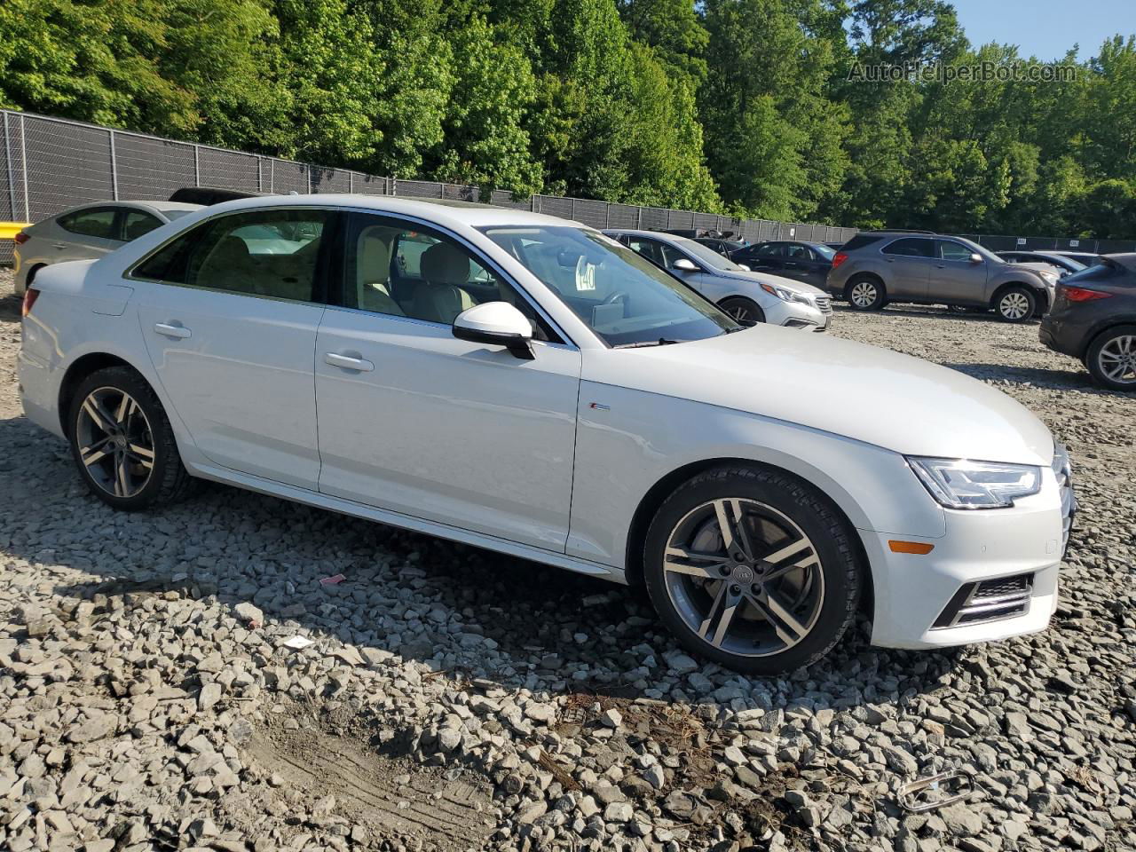 2018 Audi A4 Premium Plus White vin: WAUENAF47JA085127